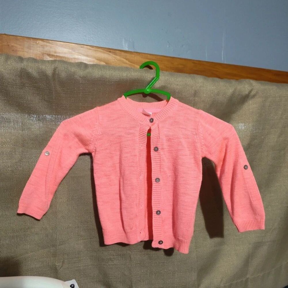 Carter's Peach Button Up Sweater Girls 18 mos